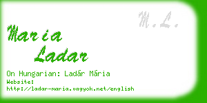 maria ladar business card